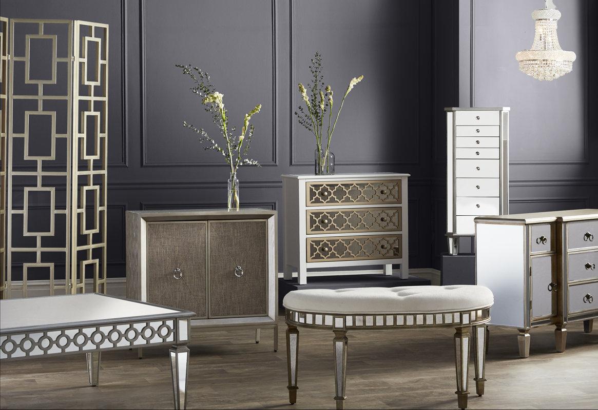 2 Door Wood and Metal Mirror Accent & Reviews AllModern